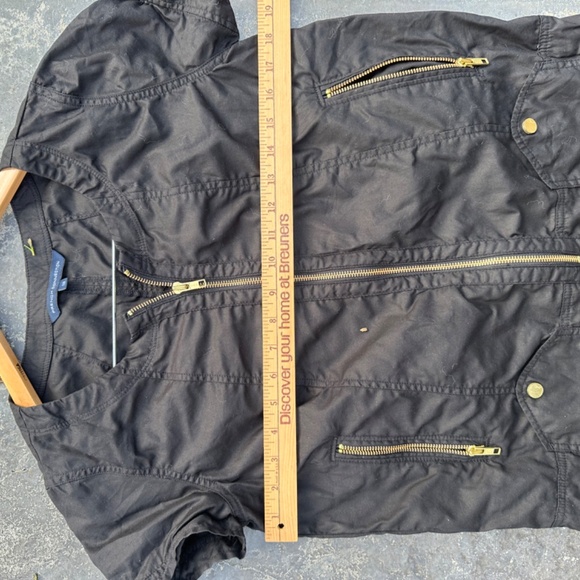 French Connection black dress with zipper front and pockets size 12 - Picture 6 of 7